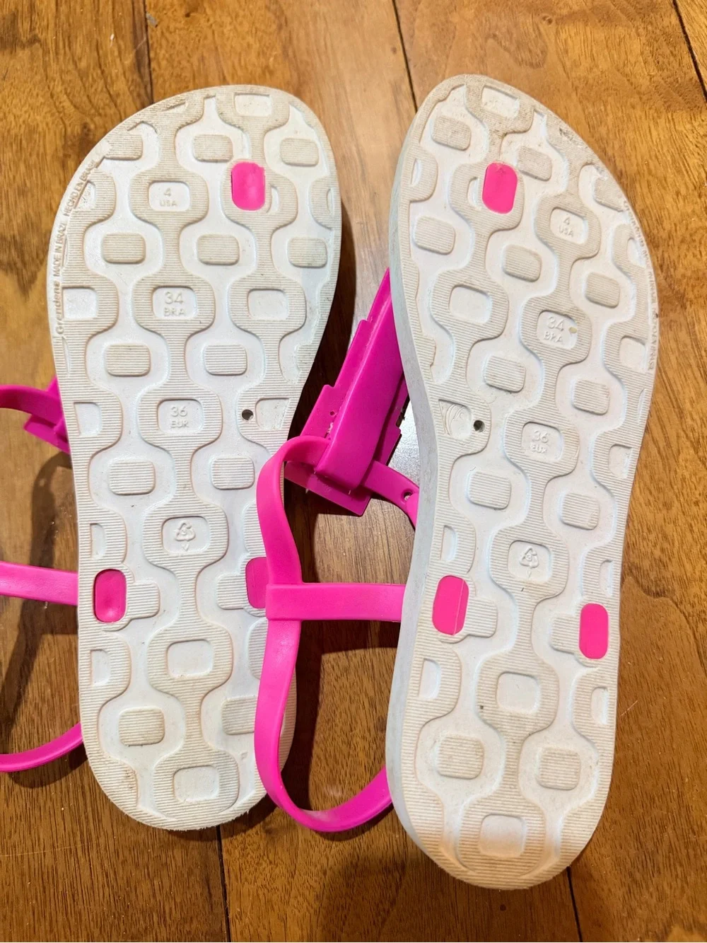 Ipanema Girls Butterfly Print Sandals White Pink Jelly Shoes Size 4